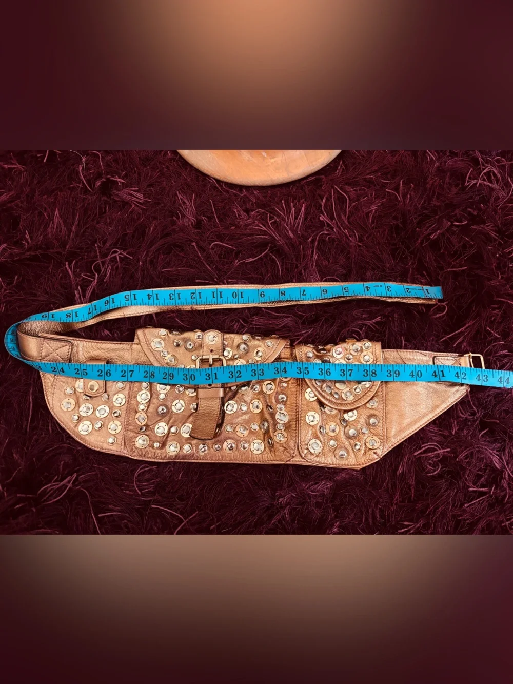 GIGI Metallic Gold Studded Waist Bag🤩😎
